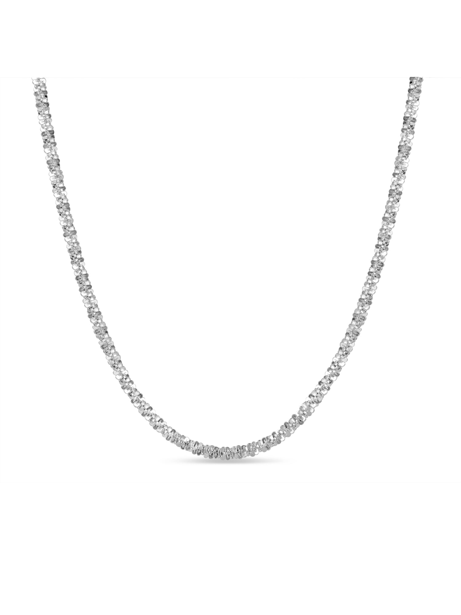 Sterling Silver Twisted ROC Chain Necklace, 24 Inches