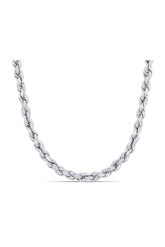 Sterling Silver Twisted Rope Chain Necklace with Lobster Clasp (18 inches 5mm) for Men