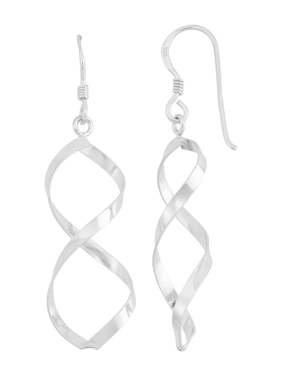 Sterling Silver Twisting Infinity Dangle Earwire Earrings
