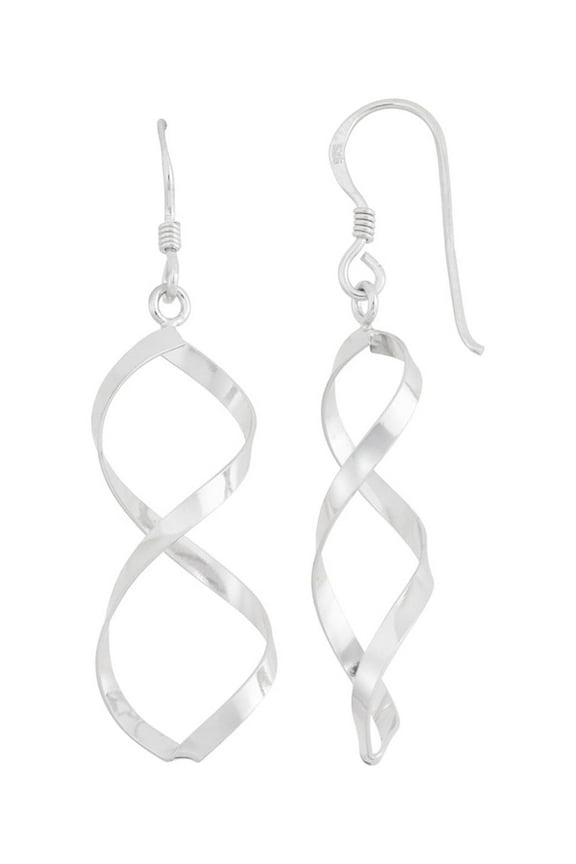 Sterling Silver Twisting Infinity Dangle Earwire Earrings