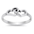 thumbnail image 1 of Sterling Silver Two Chained Heart Ring, 1 of 3