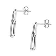Sterling Silver Two Link Paperclip Dangle Designer Earring Paper Clip 1