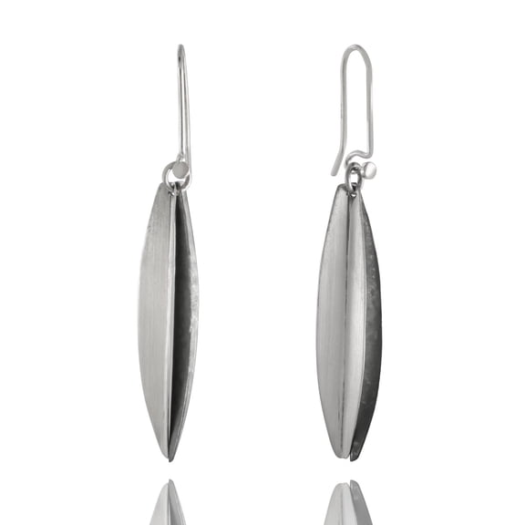 Sterling Silver Two Toned Drop Earrings