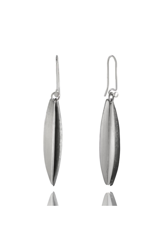 Sterling Silver Two Toned Drop Earrings