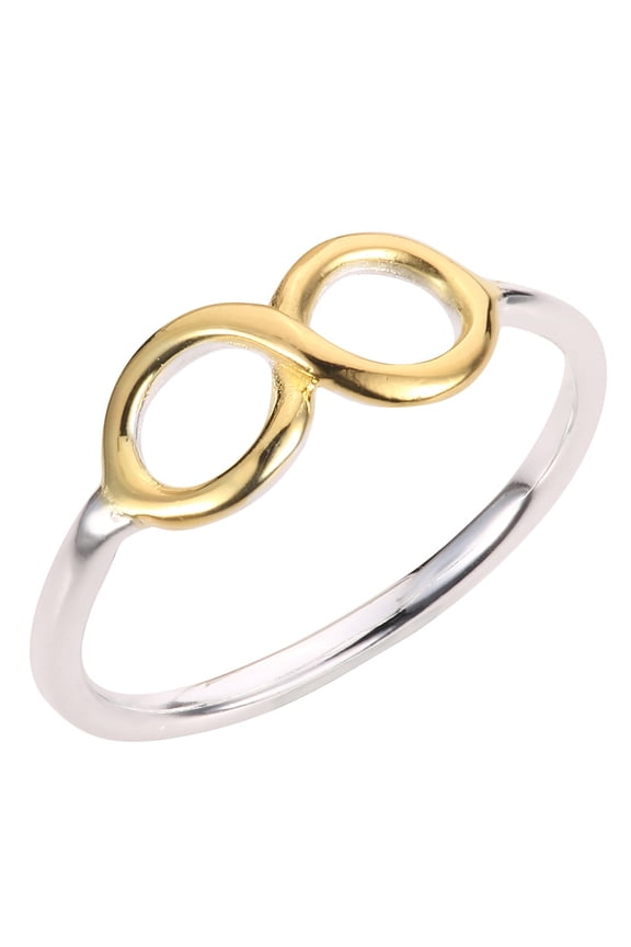 Sterling Silver Two-Toned Infinity Ring Size 3