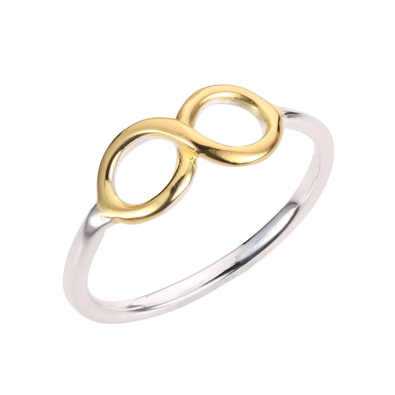 Sterling Silver Two-Toned Infinity Ring Size 7