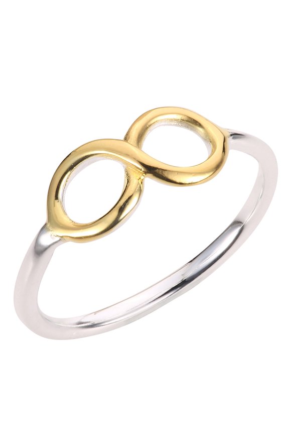 Sterling Silver Two-Toned Infinity Ring Size 8