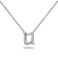 thumbnail image 1 of Sterling Silver U Letter Initial Alphabet 925 Silver Necklace, 15 inches with extender, 1 of 4