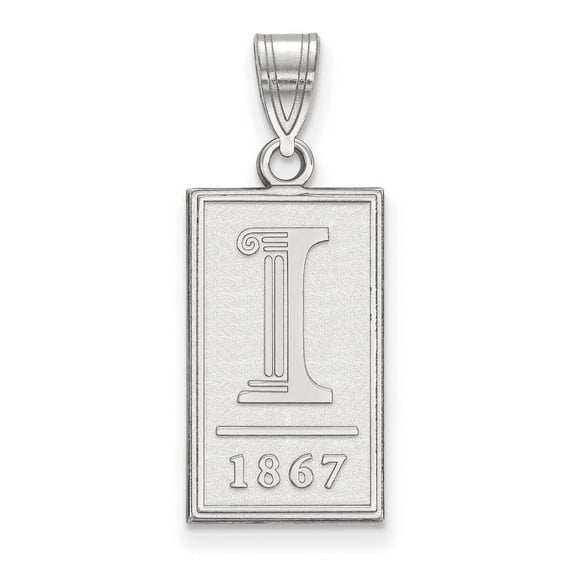 Sterling Silver U. of Illinois Large Logo Pendant