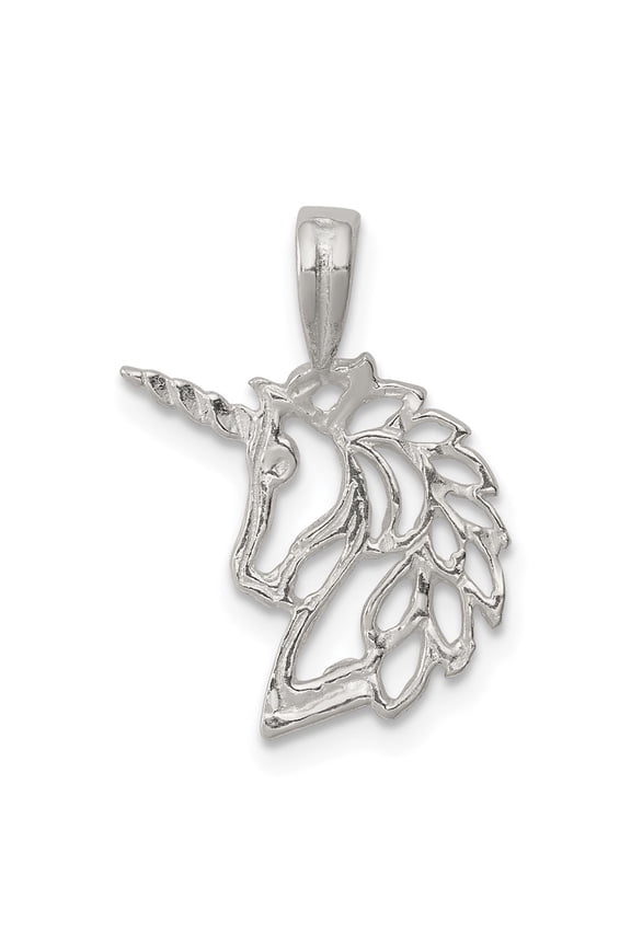 Sterling Silver Unicorn Pendant Necklace for Women, Openwork Fantasy Jewelry with Mythical Animal Symbol, Whimsical Style Charm for Everyday Wear