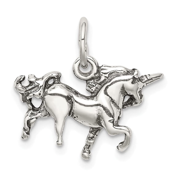 Sterling Silver Unicorn Pendant for Women, Prancing Mythical Creature Charm with Flowing Mane, Fantasy Jewelry Symbolizing Magic, Purity, and Whimsy