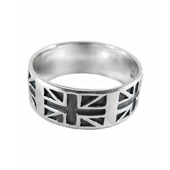 Sterling Silver Union Jack Band Ring