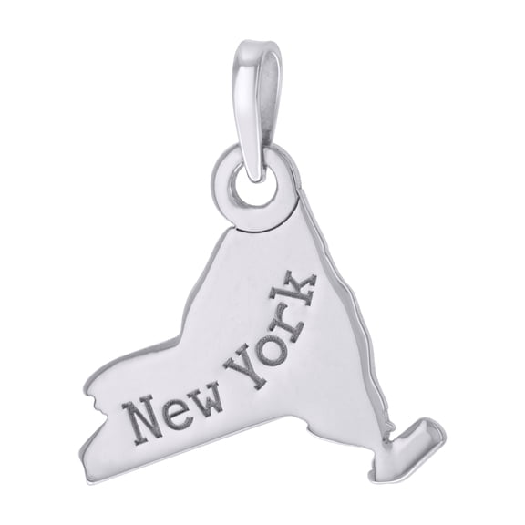 Sterling Silver Unisex American States New York Charm Pendant