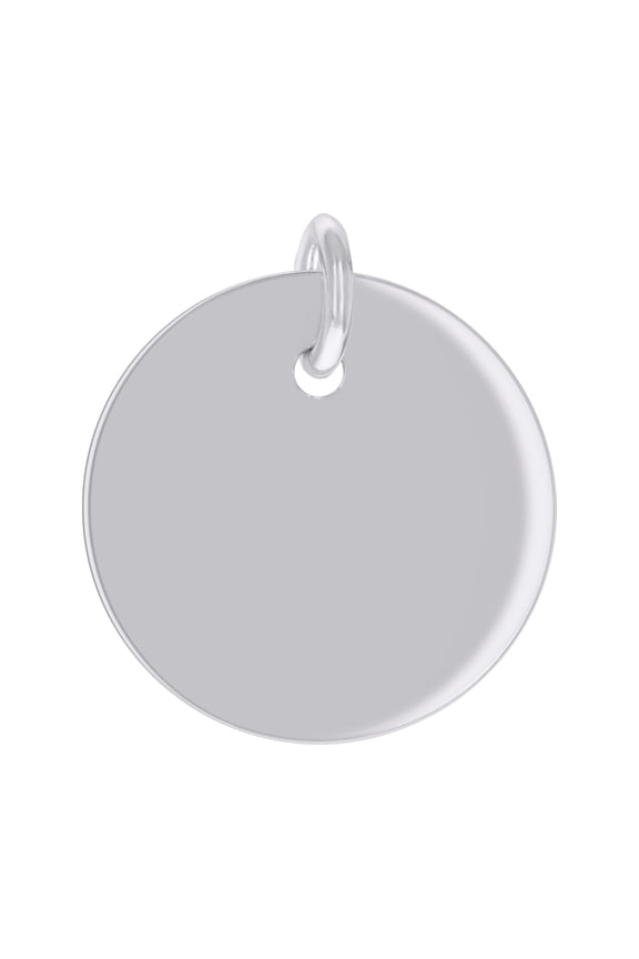 Sterling Silver Unisex Engravable Disc Round Fashion Charm Pendant