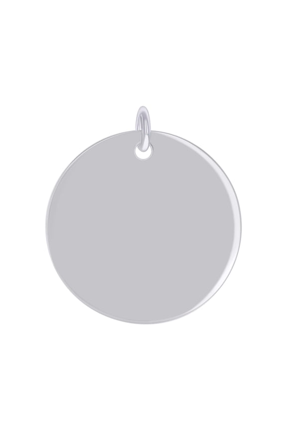 Sterling Silver Unisex Engravable Disc Round Fashion Charm Pendant