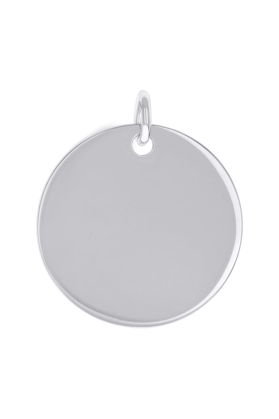 Sterling Silver Unisex Engravable Disc Round Fashion Charm Pendant