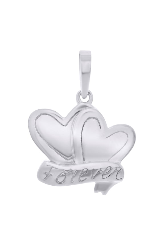 Sterling Silver Unisex Forever Heart Charm Pendant