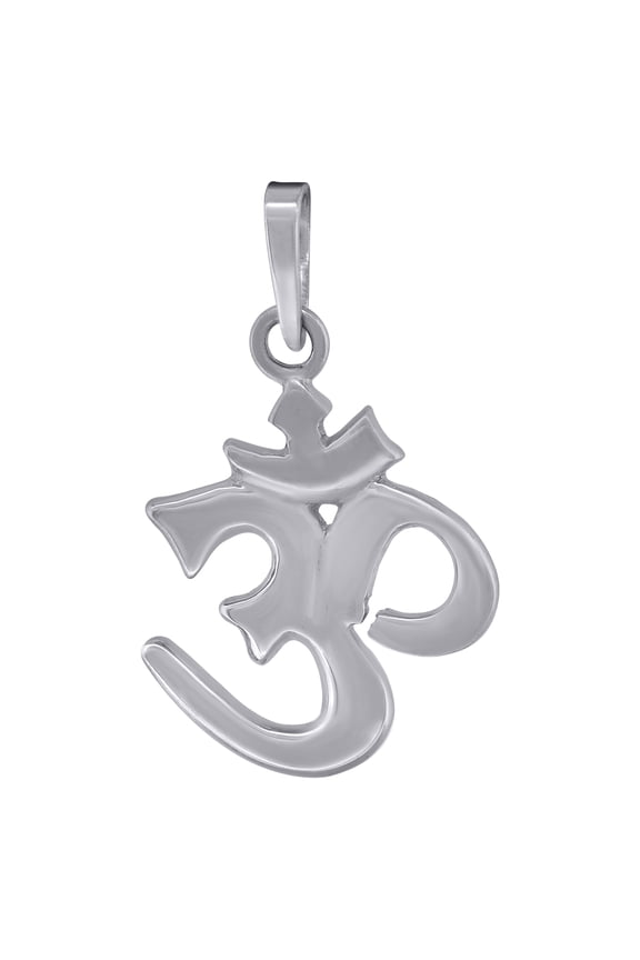 Sterling Silver Unisex Om Symbol Religious Charm Pendant
