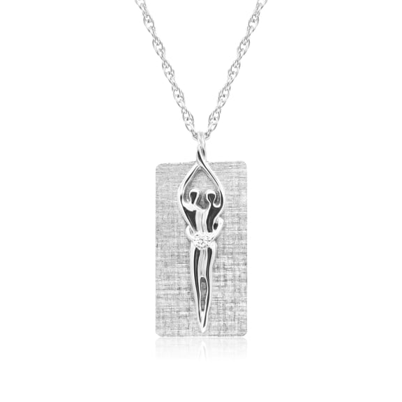 925 Sterling Silver Unisex Soulmate Necklace, Gift for Him, Large Pendant, Clear Cubic Zirconia Stone