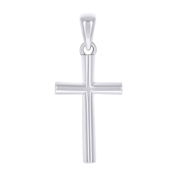 Sterling Silver Unisex Without CZ Cross Religious Charm Pendant