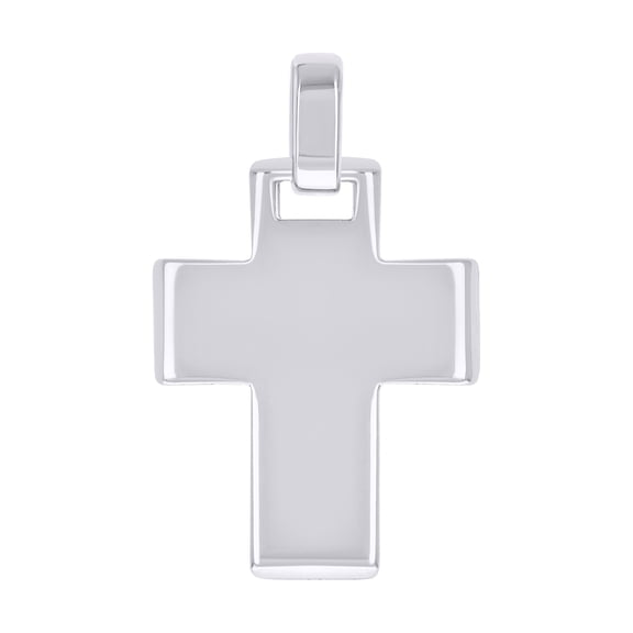 Sterling Silver Unisex Without CZ Cross Religious Charm Pendant