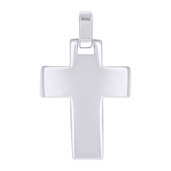 Sterling Silver Unisex Without CZ Cross Religious Charm Pendant