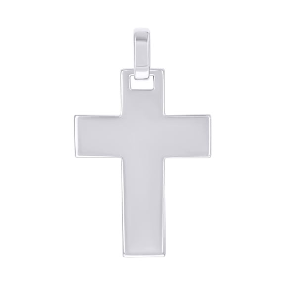 Sterling Silver Unisex Without CZ Cross Religious Charm Pendant