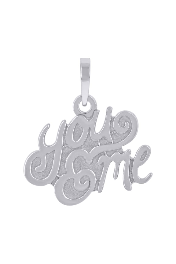 Sterling Silver Unisex You & Me Talking Charm Pendant