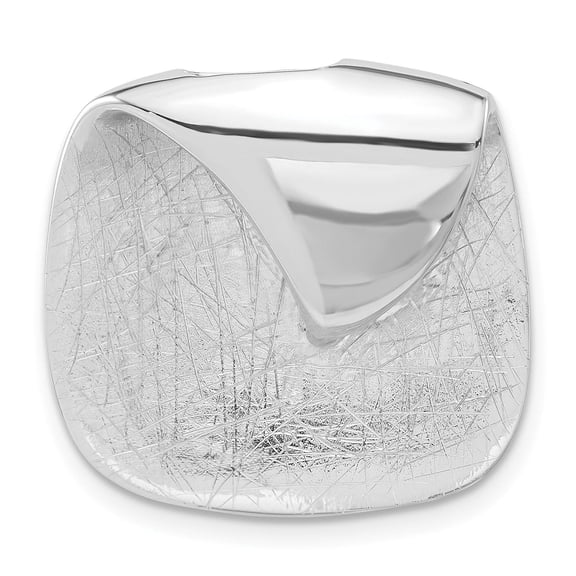 Sterling Silver V-Shape Pendant Charm, Textured Modern Abstract Design for Women