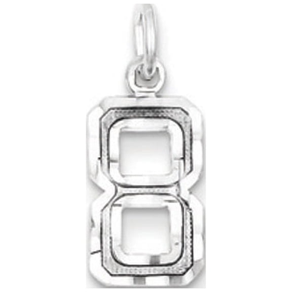 Sterling Silver, Varsity Collection, Small D/C Pendant, Number 8