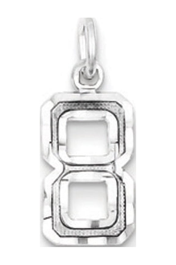 Sterling Silver, Varsity Collection, Small D/C Pendant, Number 8