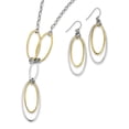 thumbnail image 1 of Sterling Silver & Vermeil Polished Drop Necklace & Earring Set, 1 of 1