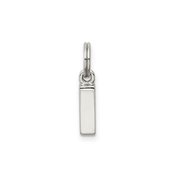 Sterling Silver Vertical Bar Pendant Necklace for Men and Women, Minimalist Unisex Jewelry with Polished Engravable Surface, Modern Personalized Accessory for Everyday Wear