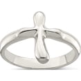 thumbnail image 1 of Sterling Silver Vertical Tiny Freeform Cross Ring (Size 7) Made In India qr610-7, 1 of 5