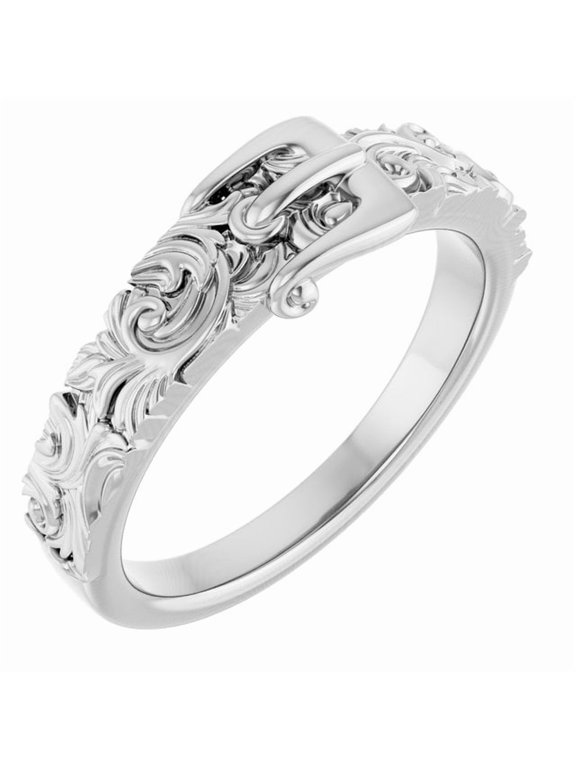 Sterling Silver Victorian-Style Belt Buckle Ring - Sterling Silver Fine Jewelry | Jewelry by Sweet Pea
