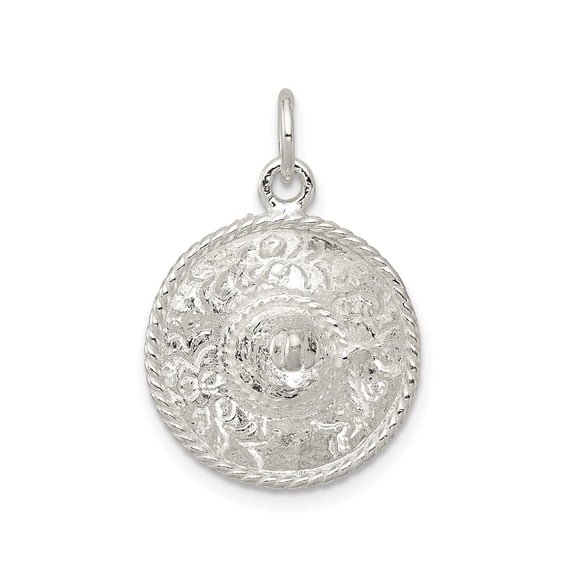 Sterling Silver Viking Shield Pendant for Men and Women, Norse Warrior Necklace with Embossed Dome Design, Rope Border, Medieval Strength and Protection Jewelry