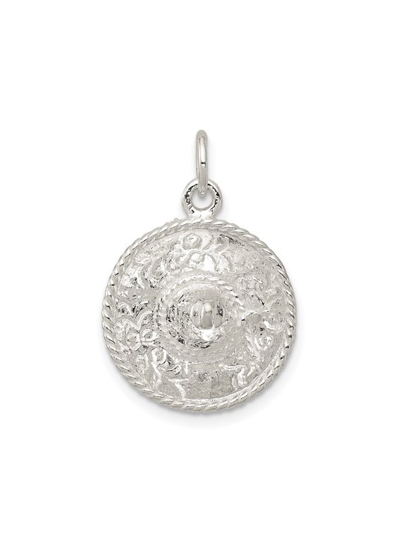 Sterling Silver Viking Shield Pendant for Men and Women, Norse Warrior Necklace with Embossed Dome Design, Rope Border, Medieval Strength and Protection Jewelry