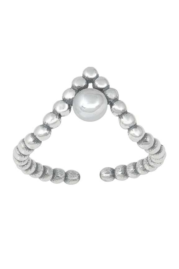 Sterling Silver Vintage Bali Toe Ring V Shaped Adjustable Band 925 New Jewelry Female Unisex