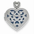 thumbnail image 1 of Sterling Silver Vintage Heart Locket W/ Diamond - 1 Inch X 1 Inch Solid Sterling Silver, 1 of 1