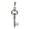 thumbnail image 1 of Sterling Silver Vintage Skeleton Key Pendant Necklace for Women and Men with Filigree Design, Symbolic Spiritual Jewelry for Knowledge, Freedom, Opportunity, 1 of 5
