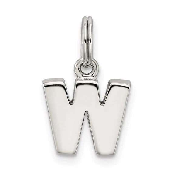 Sterling Silver Letter W Initial Charm QC8460W