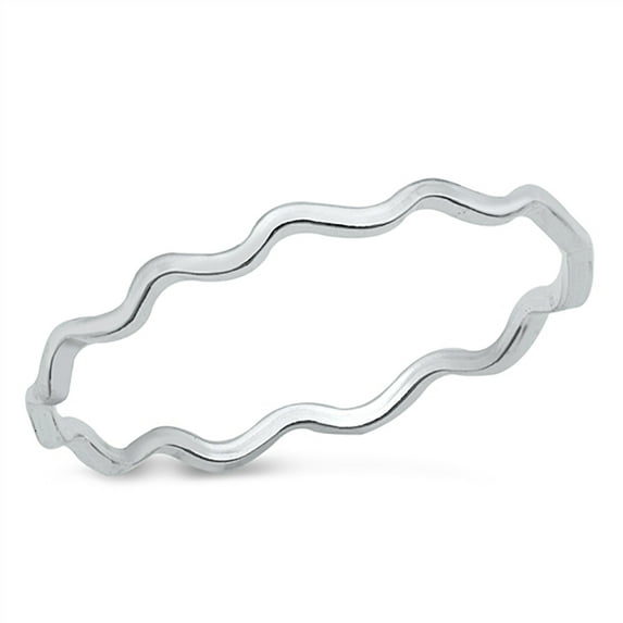Sterling Silver Wavy Stackable Ring Size 5