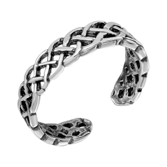 Sterling Silver Weave Interlacing Adjustable Toe Ring