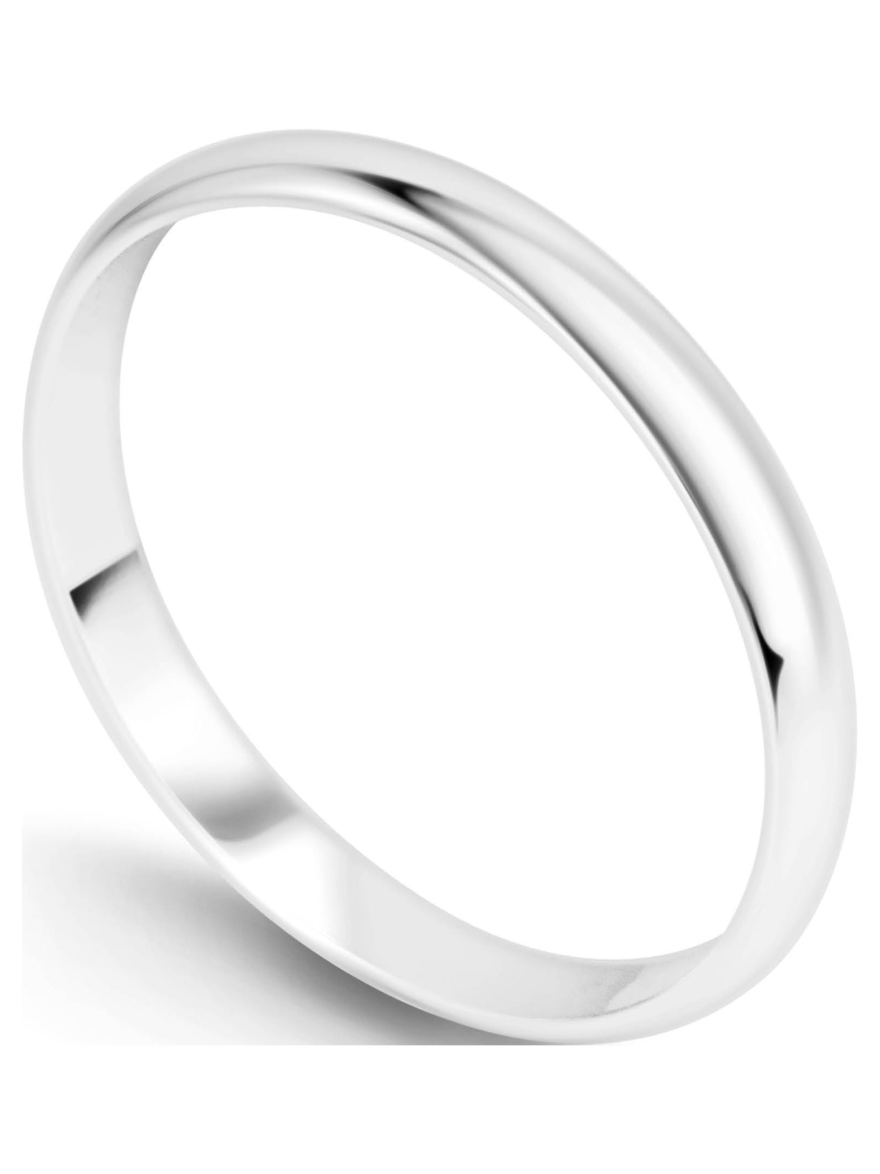 Sterling Silver Wedding Band 2mm Men or Women Bridal Ring Size