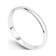 Sterling Silver Wedding Band 2mm Men or Women Bridal Ring Size 7 | Polished Finish | Tarnish Resistant