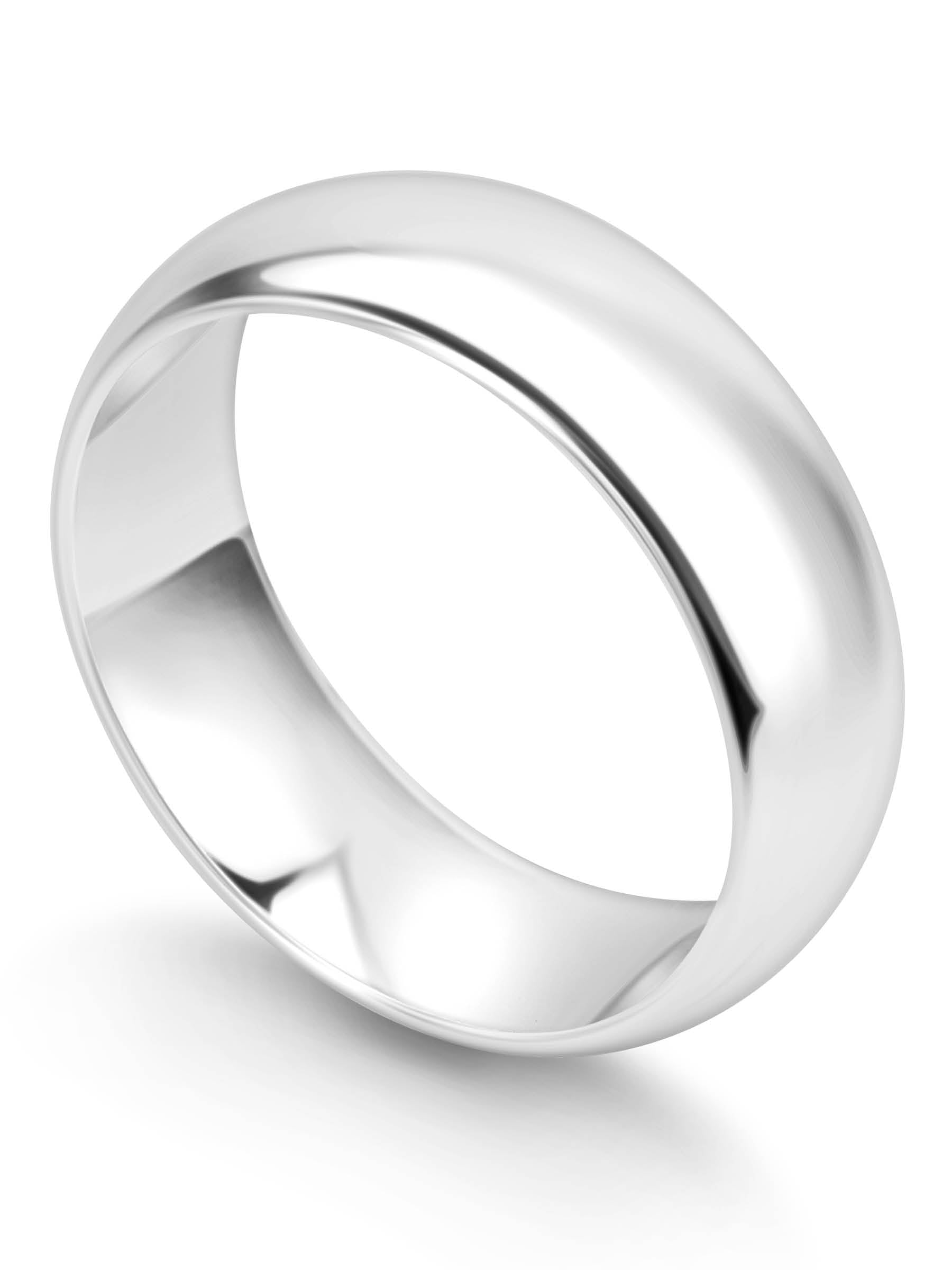 Mens 6mm Sterling Silver Wedding Band | 14 1/2 | Rings Bands