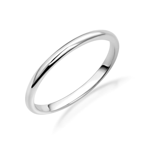 Sterling Silver Wedding Band/ Plain Stackable Ring- Size 9