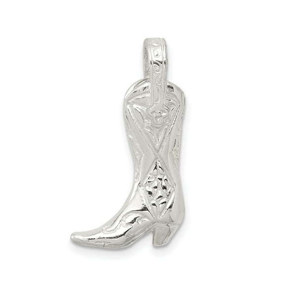 Sterling Silver Western Cowboy Boot Pendant Necklace for Women or Unisex Wear, Country Jewelry for Rodeo Fans, Cowgirl Style Accessory, Texas Lifestyle Charm