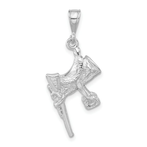 Sterling Silver Western Saddle Pendant Necklace for Women or Unisex with 3D Cowboy Design, Equestrian Jewelry for Rodeo Fans, Country Style Accessory for Horse Lovers