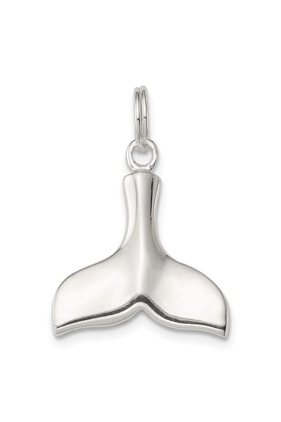Sterling Silver Whale Tail Charm Pendant